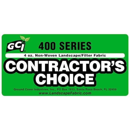 Gci Contractor's Choice 4oz Heavy Duty Non-Woven Landscape/Flter Fabric 4'x100' 40041B